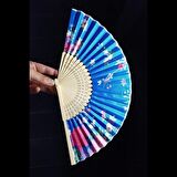 Japon Bambu Kumaş Yelpaze Çanta Boy Stant Hediyeli No.40