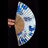 Japon Bambu Kumaş Yelpaze Çanta Boy Stant Hediyeli No.53