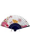Japon Bambu Kumaş Yelpaze Çanta Boy Stant Hediyeli No.88