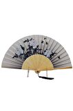 Japon Bambu Kumaş Yelpaze Çanta Boy Stant Hediyeli No.131