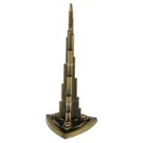 Vintage Metal Burj Khalifa Biblo Antik Bronz 22 cm Burç Halife