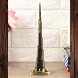 Vintage Metal Burj Khalifa Biblo Antik Bronz 25 cm Burç Halife