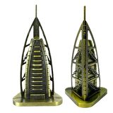 Vintage Metal Dubai Burj Al Arab Biblo Antik Bronz 16 cm