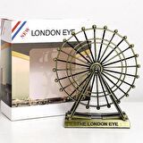 Vintage Metal İngiltere London Eye Biblo Antik Bronz 9 cm