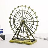 Vintage Metal İngiltere London Eye Biblo Antik Bronz 9 cm