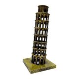 Vintage Metal İtalya Pisa Kulesi Biblo Antik Bronz 16 cm