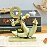 Vintage Metal Çapa Biblo Antik Bronz 16 cm
