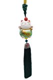 Feng Shui Maneki Neko Şans Kedisi Yeşil No.1