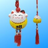 Feng Shui Maneki Neko Şans Kedisi Sarı No.4