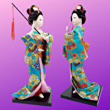 Japon Kimonolu Geyşa Bebek Kabuki Biblo 30 cm No.6