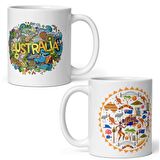 Avustralya Kupa Bardak 2 Adet Seyahat Hatıra Australia Mug
