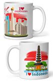 Endonezya Kupa Bardak 2 Adet Seyahat Hatıra Indonesia Mug