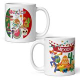 Meksika Kupa Bardak 2 Adet Seyahat Hatıra Mexico Mug