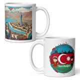 Azerbaycan Kupa Bardak 2 Adet Seyahat Hatıra Azerbaijan Mug
