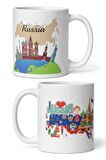 Rusya Kupa Bardak 2 Adet Seyahat Hatıra Russia Mug