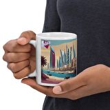 Katar Kupa Bardak 2 Adet Seyahat Hatıra Qatar Mug