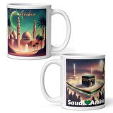 Suudi Arabistan Kupa Bardak 2 Adet Seyahat Hatıra Saudi Arabia Mug