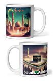 Suudi Arabistan Kupa Bardak 2 Adet Seyahat Hatıra Saudi Arabia Mug