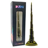 Vintage Metal Taşlı Burj Khalifa Biblo Antik Bronz 25 cm Burç Halife