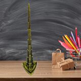 Vintage Metal Taşlı Burj Khalifa Biblo Antik Bronz 25 cm Burç Halife