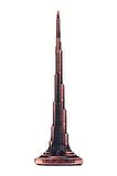 Vintage Metal Burj Khalifa Biblo Bakır 22 cm Burç Halife
