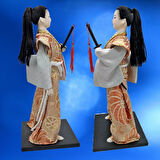 Geleneksel Japon Samuray Ninja Bebek Kabuki Biblo 30 cm No.3