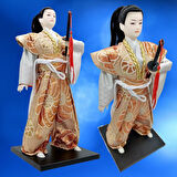 Geleneksel Japon Samuray Ninja Bebek Kabuki Biblo 30 cm No.3