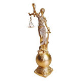 Themis Adalet Terazisi Heykeli ve Dünya Biblo Gold 24cm