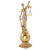 Themis Adalet Terazisi Heykeli ve Dünya Biblo Gold 24cm