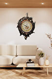 Duvar Saati Tavuskuşu Temalı Büyük Polyester Saat No.2 50 x 80 cm