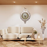 Duvar Saati Tavuskuşu Temalı Büyük Polyester Saat No.2 50 x 70 cm