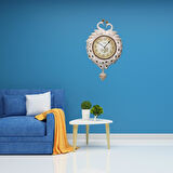 Duvar Saati Tavuskuşu Temalı Polyester Saat No.4 40 x 60 cm