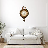 Duvar Saati Tavuskuşu Temalı Polyester Saat No.5 42 x 60 cm