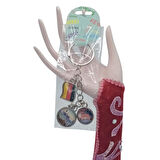 Almanya Üçlü Epoksi Metal Çift Taraflı Damla Anahtarlık Germany