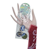 İskoçya Üçlü Epoksi Metal Çift Taraflı Damla Anahtarlık Scotland