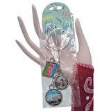 Azerbaycan Üçlü Epoksi Metal Çift Taraflı Damla Anahtarlık Azerbaijan