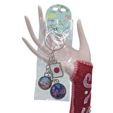 Japonya Üçlü Epoksi Metal Çift Taraflı Damla Anahtarlık Japan