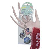 Malezya Üçlü Epoksi Metal Çift Taraflı Damla Anahtarlık Malaysia