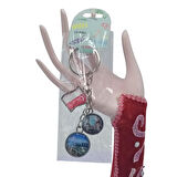 Singapur Üçlü Epoksi Metal Çift Taraflı Damla Anahtarlık Singapore