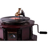 Gramofon Kurmalı Plak Çalar Sekizgen 533 ASIG527