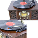 Gramofon Ahşap Standlı Plakçalar Radyo Bluetooth Usb Pikap CW004