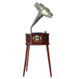 Gramofon Ahşap Standlı Pikap Plakçalar Radyo Bluetooth Usb 130cm CW003