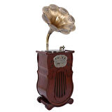 Gramofon 150cm Ahşap Standlı Pikap Plakçalar Radyo Bluetooth Usb C1000