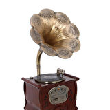 Gramofon 150cm Ahşap Standlı Pikap Plakçalar Radyo Bluetooth Usb C1000