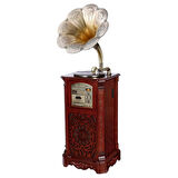 Gramofon Plakçalar Ahşap Standlı 150cm Radyo Bluetooth Usb C0997