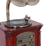 Gramofon Plakçalar Ahşap Standlı 150cm Radyo Bluetooth Usb C0997