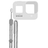 GoPro Hero5-6-7 Uyumlu Bileklik ve Boyunluklu Beyaz Silikon Kılıf