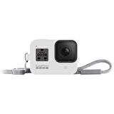 GoPro Hero5-6-7 Uyumlu Bileklik ve Boyunluklu Beyaz Silikon Kılıf