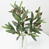 Yapay Zeytin 40cm 5 Dallı 10 Meyveli Demet Yapay Çiçek Artificial Olive