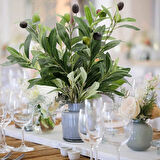 Yapay Zeytin 40cm 5 Dallı 10 Meyveli Demet Yapay Çiçek Artificial Olive